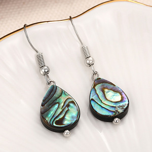 Boucles d'oreilles irrégulières en forme de goutte d'eau avec coquillages simulés pour femmes, bijoux texturés tendance - Product Image 5