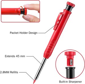 Recharges de crayons de 0,8 mm pour crayons de marquage de charpentier, recharges solides pour crayons de construction de charpentier, <span class=keywords><strong>crayon</strong></span> mécanique pour trous profonds - Product Image 4