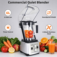 Blender Jus Buah Multifungsi Anti Bising dengan Kontrol Timer dan Peredam Suara, Kapasitas 6 Liter, Blender Profesional Anti Bising