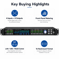Système de gestion des enceintes avec processeur audio numérique DSP PLD480 4 entrées 8 sorties pour enceintes en réseau