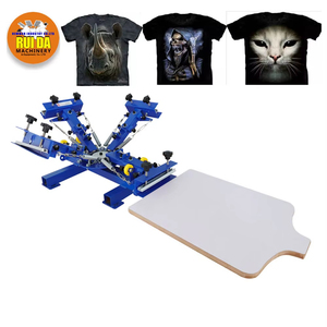 Machine de sérigraphie manuelle Ruida OEM/ODM 4 couleurs pour tissus, vêtements, t-shirts, impression de motifs sur soie - Product Image 3
