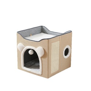 Maison pour chat double couche, rectangulaire, pliable, résistante aux griffures, pour chat de taille moyenne - Product Image 4
