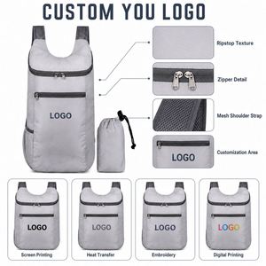 Mochila Promocional Personalizada con Logotipo para Estudiantes, Mochila Deportiva Ligera e Impermeable para Senderismo, Mochila Plegable para Hombre para Viajes al Aire Libre - Product Image 3