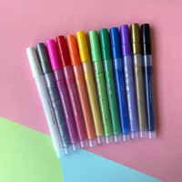 Ensemble de stylos marqueurs de peinture acrylique 12 couleurs Pastel avec pointe moyenne pour tasse en verre Halloween peinture de citrouille imperméable Non toxique