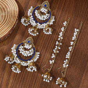 Pendientes Largos con Flecos y Campanas de Estilo Indio, Inspirados en la Cultura Tribal Bohemia, en Tono Dorado, con <span class=keywords><strong>Cadena</strong></span> para el Cabello - Product Image 1