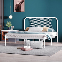 Nordic ins moderne simple respectueux de l'environnement lit en fer lumière appartement de luxe lit simple double 1.2 1.5 1.8 mètres