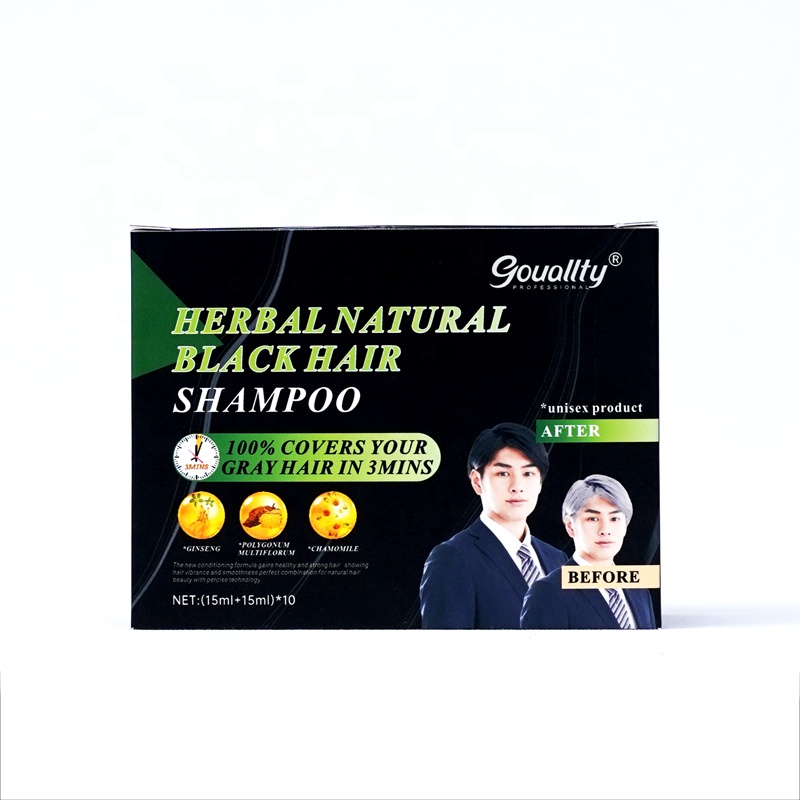 Gouallty Individual Package Black Hair Color Shampoo Long Lasting Natural Black Hair Dye Buy Black Hair Color Shampoo