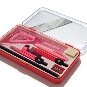 Juego de Compás Matemático de Diseño Único de 11 Piezas en Caja de Plástico con Regla, Lápiz, Borrador, Sacapuntas, Juego de Herramientas Matemáticas Estándar para Material Escolar - Product Image 5