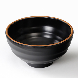 Petit bol en mélamine noir rond pour restaurant, service de soupe, condiments, usage quotidien H2005 - Product Image 1