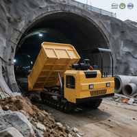 Dumper sur chenilles de 5 tonnes, vente directe usine, transporteur auto-déchargeur à chenilles en caoutchouc pour travaux de construction