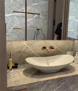 Fior <span class=keywords><strong>Di</strong></span> pesce lastre <span class=keywords><strong>Di</strong></span> marmo grigio chiaro pietra naturale con venature bianche per <span class=keywords><strong>il</strong></span> rivestimento della parete del bagno <span class=keywords><strong>Di</strong></span> casa e piastrelle del pavimento - Product Image 3