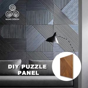 Paneles de <span class=keywords><strong>Madera</strong></span> Decorativos de Lujo con Textura Cuadrada 3D MUMU para <span class=keywords><strong>Salón</strong></span> y Hogar - Product Image 6