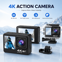 Caméra d'action 4K Ultra HD WiFi étanche 30m, double écran tactile, caméra sportive, fixation pour casque, enregistreur vidéo, plongée, cyclisme