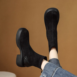 Botines de Ante con Cremallera Trasera y Plataforma 2026: Ideales para Atuendos Casuales Diarios y Sesiones de Fotografía Urbanas - Product Image 5