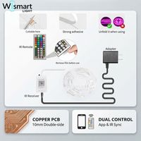 Kit de bande lumineuse LED RGB intelligente DC12V IP20 IP65, synchronisation musicale, changement de couleur, ruban flexible pour chambre à coucher