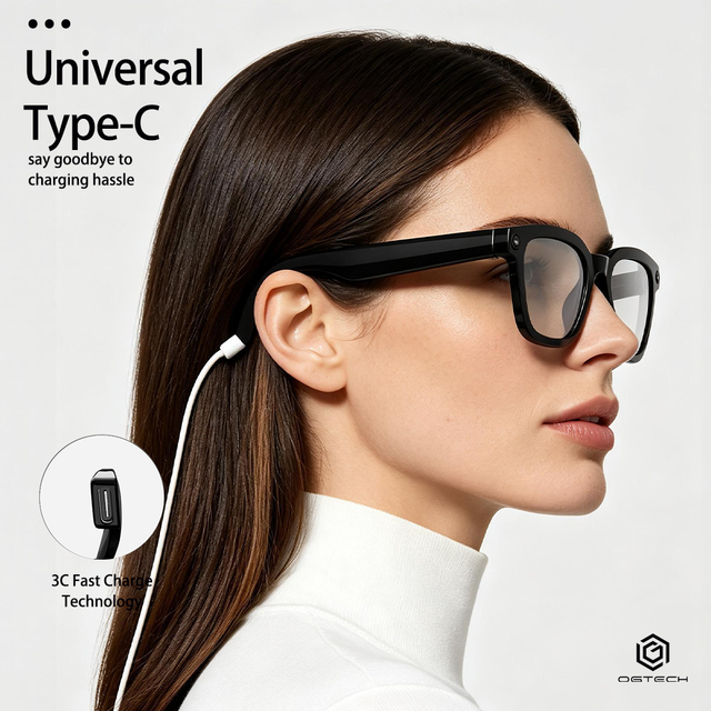 Premium OEM Ergonomic AI Smart Glasses 8MP/32MP Camera 1200P HD Video Real-Time Translation for 5.3 Open Ear Remote Work