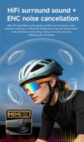 Lunettes de soleil de cyclisme d'extérieur avec caméra 8MP HD, enregistrement vidéo, photographie, musique BT, traduction d'appels, lunettes intelligentes, logo ODM