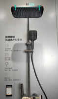 Ensemble de douche thermostatique numérique en acier inoxydable, pommeau de douche carré moderne, barre coulissante, jet de pluie doux, hôtel, villa, appartement