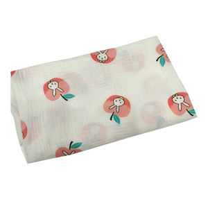 Venta al por mayor 100% tela de algodón barato bebé crepé suave muselina doble <span class=keywords><strong>gasa</strong></span> tejido de sarga hilo peinado para funda de almohada para niños niñas - Product Image 4