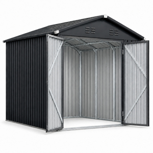 Armadio/Casetta Portattrezzi in Acciaio Preverniciato Antiruggine, Extra Large 3x3m, <span class=keywords><strong>per</strong></span> <span class=keywords><strong>Esterni</strong></span> e Giardino - Product Image 4