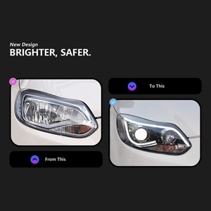 Assemblage Facile pour Phares <span class=keywords><strong>Ford</strong></span> <span class=keywords><strong>Focus</strong></span> 3 2012-2014, Ensemble de Phares à LED, Lentille de Projecteur, Feux de Jour, Clignotants Séquentiels - Product Image 3
