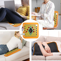 Coussin de thérapie chauffante 45*45 cm Tourmaline tapis en pierre naturelle chaise Massage ménage coussin de siège soulagement de la douleur