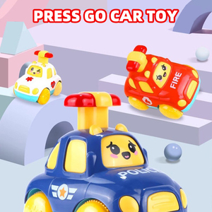<span class=keywords><strong>Voiture</strong></span> jouet à pression en plastique, dessin animé, à pousser et à faire glisser, véhicule éducatif à inertie pour enfants - Product Image 2