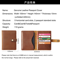 Portefeuille de voyage vintage pour homme en cuir de vachette pleine fleur Crazy Horse, porte-passeport 3-en-1 avec motif personnalisé, fabriqué en Chine