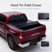 Couverture de benne rigide pliable Tacoma 5 pieds pour Toyota Tacoma 2024, Nissan Frontier 2022-2024, Ford F-150, Ram 1500 5.5 pieds 6.5 pieds