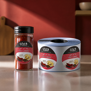 Custom Printing Logo Vinyl Sticker Roll Food Packaging <b>Label</b> for <b>Spice</b> Seasoning 8oz 5oz 4oz <b>Spice</b> Clear Bottle Jars <b>Labels</b> - Product Image 1