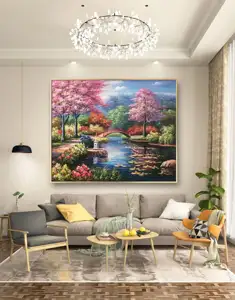 Saf el yapımı çizilmiş yağlıboya otel toplantı odası dekorasyon kanepe arka plan duvar dekorasyon thomas güzellik yağlıboya