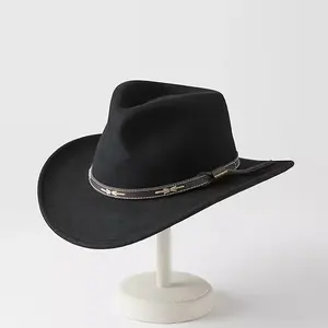 Bán Buôn Rắn Màu Len Khuyến Mại Ba Tư Lamb Fur Hat Fedora Hat Phong Cách Trang Phục Chính Thức Cowboy Mũ