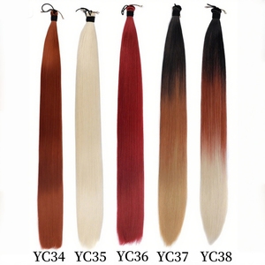 Estensioni di <span class=keywords><strong>Capelli</strong></span> Umani Lisci Multicolore con Punta a U, Trama Singola Remy, Non Lavorati, di Lusso, all'Ingrosso, per <span class=keywords><strong>Allungamento</strong></span> - Product Image 2