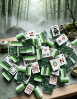 Jeu de Mahjong de Luxe Écologique Thème Le Magicien d'Oz, Tuiles en Acrylique Style Forêt Enchantée avec Boîte de Rangement pour Jeu de Société