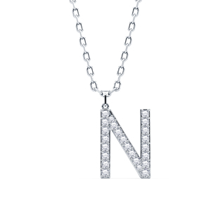 Colgante de Alfabeto Premium con Diamantes Creados en Laboratorio VVS VS EF en Plata de Ley 925 con Acabado en Oro, Joya Fina Personalizada - Product Image 3