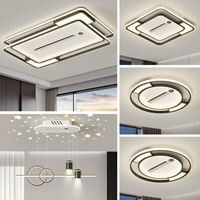 Ventilateur de plafond LED moderne sans pales avec moteur AC, design en fer et acrylique, montage encastré pour la maison, la chambre à coucher et le salon
