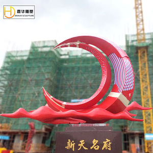 Escultura Abstracta Geométrica de Luna en Acero Inoxidable Jiahua, para Exteriores, Montaje en Suelo, Gran Tamaño, Arte Decorativo - Product Image 5