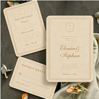Ensemble d'invitations de mariage de luxe, enveloppes et cartes de réponse avec papier fantaisie, design personnalisé, estampage à chaud et impression numérique