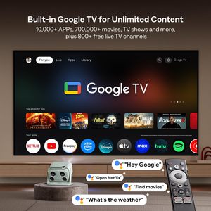 Boom <span class=keywords><strong>mini</strong></span> màu xanh lá cây Google TV 4K Hỗ trợ máy chiếu thông minh 500 máy chiếu âm thanh ANSI <span class=keywords><strong>Lumens</strong></span> doiby - Product Image 2
