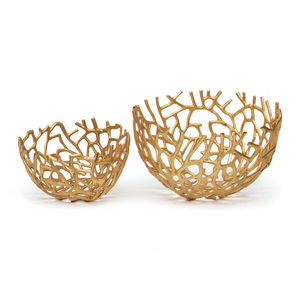 Corbeille à fruits en aluminium circulaire décorative de luxe avec design écologique pour bols de rangement de cuisine et de table à manger - Product Image 1