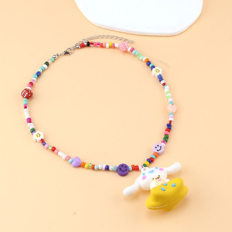 New Cinnamon Dog Seed Bead Necklace