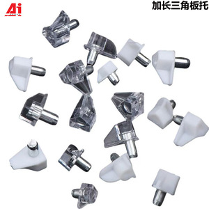 Support d'étagère triangulaire transparent en plastique, installation facile pour accessoires de quincaillerie de meubles et armoires - Product Image 3