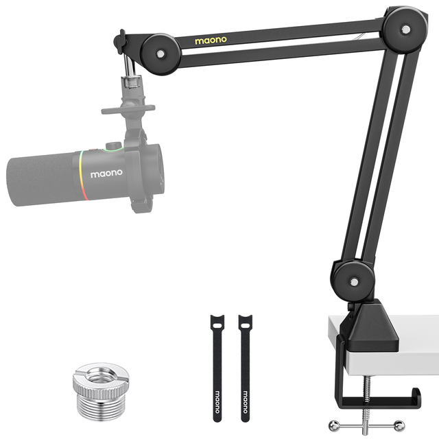 Maono BA37 Microphone Arm Stand Heavy Duty Adjustable Metal Upgraded Desk Clamp for Podcasting Recording Streaming Gaming