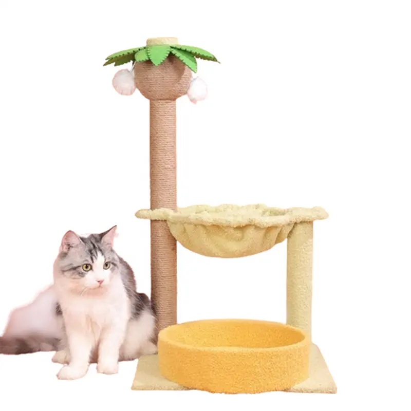 Pilier à gratter créatif pour chat en cocotier Planche à gratter pour chat en sisal Pilier à gratter en bois massif pour chat