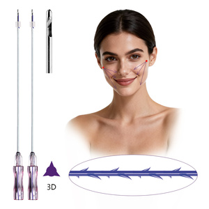 วัสดุเย็บติดผิวหนังชนิดกาวทางการแพทย์ CE Marked PDO Cutting Cog 3D L-Needle ETO Class II สำหรับคลินิกเสริมความงาม ยกกระชับใบหน้า ขนาด 18G-23G 120 มม. - Product Image 2