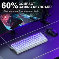 Clavier mécanique de jeu AULA HERO 68HE USB à interrupteurs magnétiques RGB, déclenchement rapide, retour 8K, filaire, clavier personnalisé pour l'e-sport