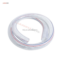 Tuyau en PVC renforcé de fil d'acier spiralé, transparent, flexible, résistant aux hautes températures, haute pression, résistant aux UV, usage industriel