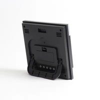 Horloge numérique de bureau/murale en plastique avec prévisions météo, affichage de la température et de l'humidité, fonction snooze, écran LCD, pour la maison et le bureau, personnalisable avec logo, vente en gros