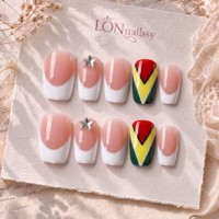 Ongles à presser en acrylique faits main, courbés 3D, carrés 2.0, avec logo personnalisé, couverture complète PMMA, étiquette privée, 10 pièces