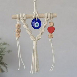 Decoración Colgante de Macramé con Cuentas de Letras, Artesanía Bohemia, Ojo Turco, Regalo para el Día de San Valentín/Día de la Madre/Día <span class=keywords><strong>del</strong></span> Padre - Product Image 5